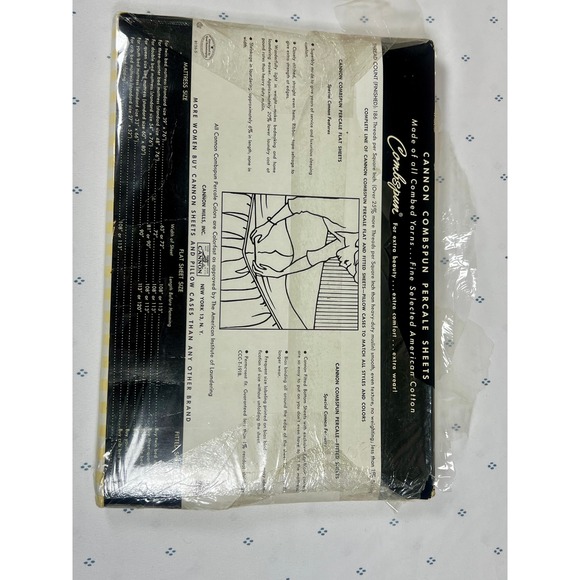 1960's Vintage Cannon Combspun Percale Double Bed Sheet Yellow Stripe RETRO‎ - Picture 2 of 12